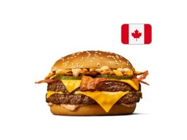 Officielt produktfoto af Maple BBQ & Bacon Double Quarter Pounder® fra McDonald’s Danmark