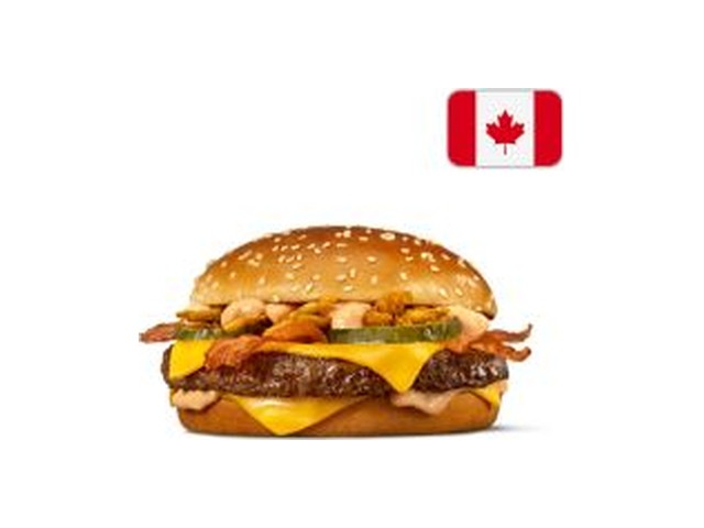 Officielt produktfoto af Maple BBQ & Bacon Quarter Pounder® fra McDonald’s Danmark
