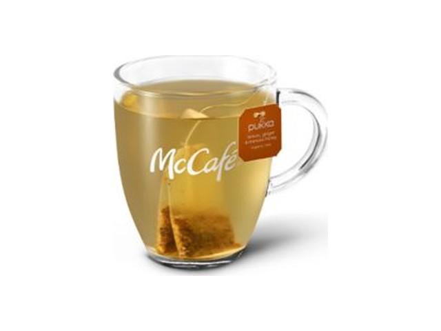 Officielt produktfoto af Ingefær- og citron te fra McDonald’s Danmark