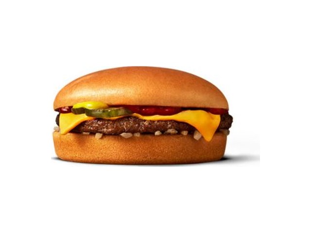 Officielt produktfoto af Cheeseburger fra McDonald’s Danmark