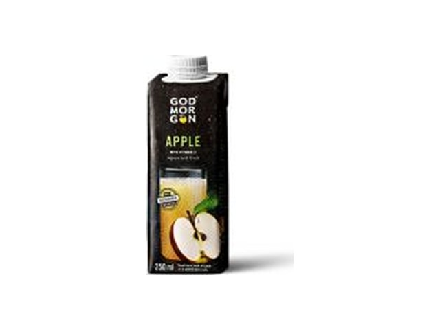 Officielt produktfoto af God Morgon® æblejuice fra McDonald’s Danmark