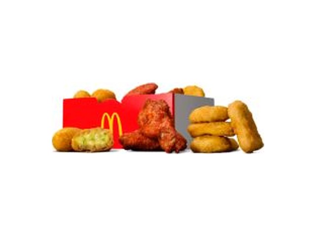 Officielt produktfoto af Mixed Team Box fra McDonald’s Danmark