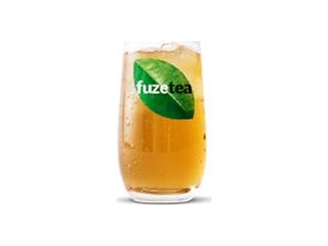Officielt produktfoto af Fuze Tea® Fersken, lille fra McDonald’s Danmark