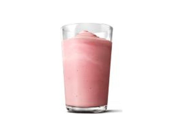 Officielt produktfoto af Milkshake m. jordbærsmag, mellem fra McDonald’s Danmark